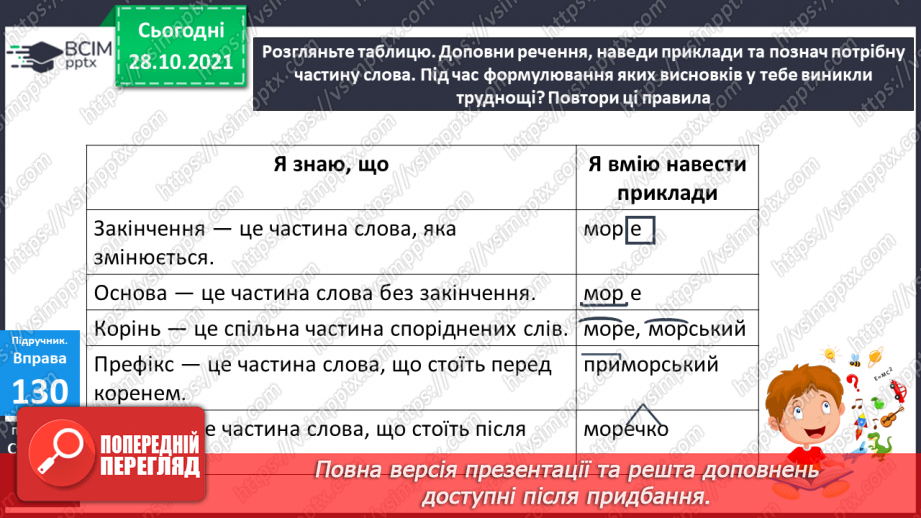 №044-45 - Узагальнення вивченого про будову слова  Мої навчальні досягнення.10