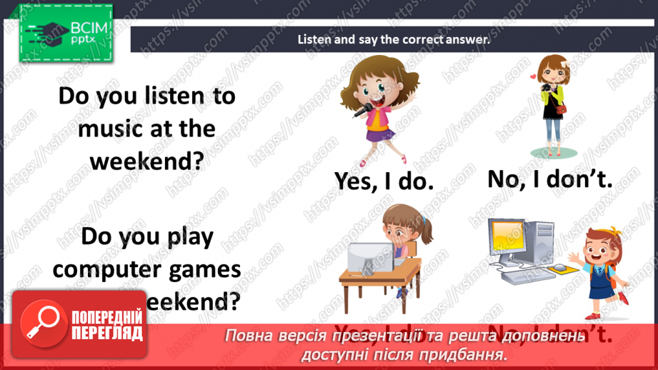 №011 - My week. “Do you …?”, ‘’Yes, I do”, “No, I don’t”5