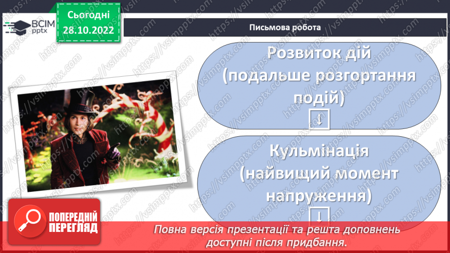 №22 - «Чарлі і шоколадна фабрика». Утвердження співчуття, милосердя, взаємодопомоги, відповідальності, морального вибору.9