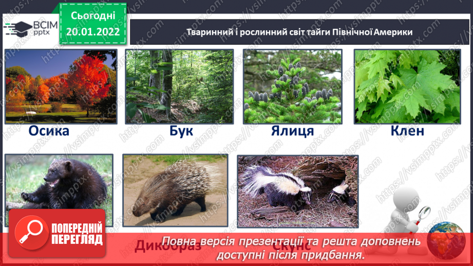 №059 - Рослинний і тваринний світ Північної Америки19 №059 - Рослинний і тваринний світ Північної Америки19