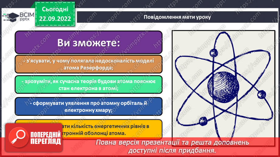 №12 - Стан електронів в атомі. Електронні орбіталі. Енергетичні рівні.1