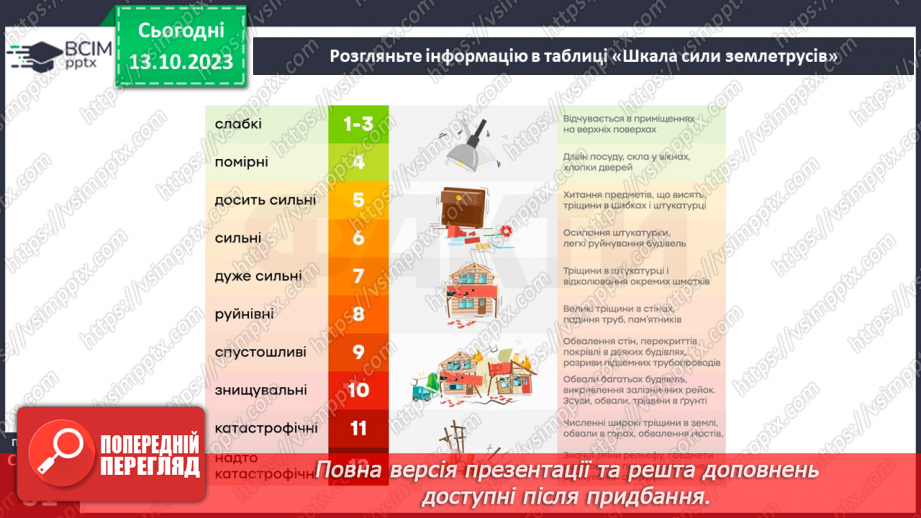 №15 - Чому бувають землетруси та відбувається виверження вулканів. Землетруси.9