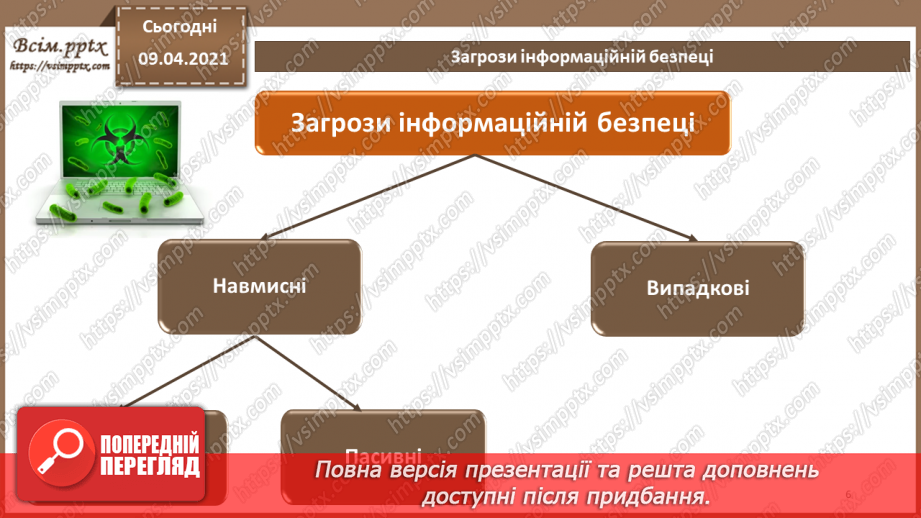 №04 - Основні ненавмисні і навмисні штучні загрози. Технічні засоби добування інформації. Програмні засоби добування інформації5