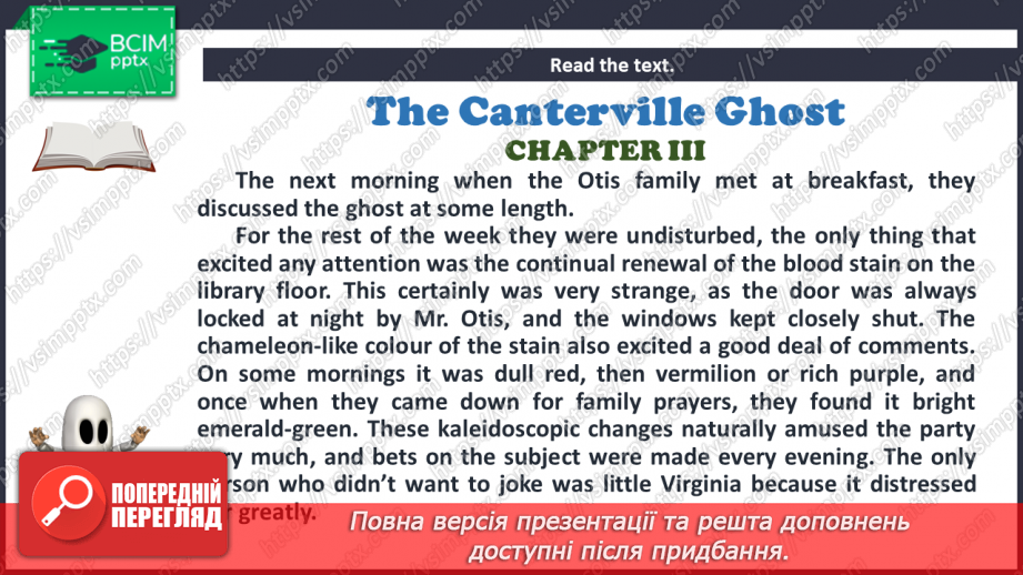 №042 - Literature Club. “The Canterville Ghost” (chapter III) by Oscar Wilde.8