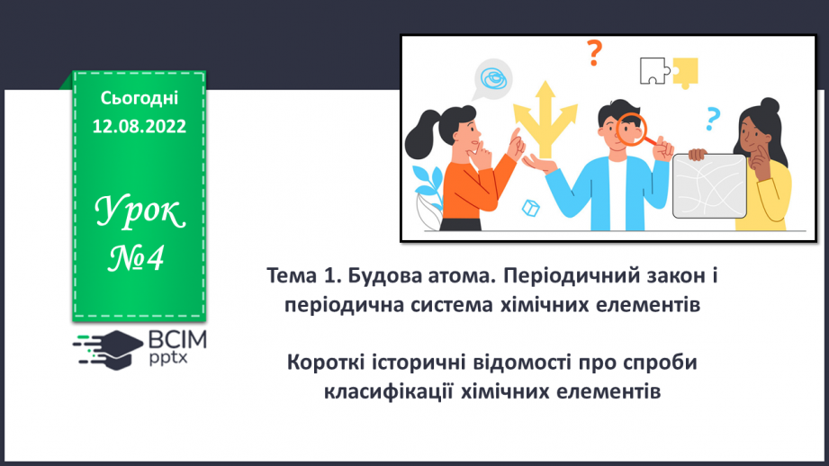 №04 - Будова атома. Короткі історичні відомості про спроби класифікації хімічних елементів.0