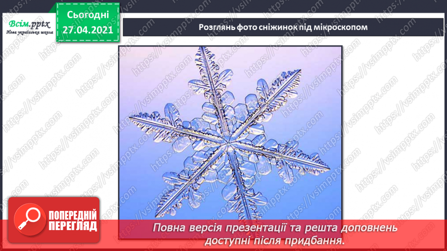 №042 - 043 - Які ознаки в зими. Зимові місяці. Дослідження сніжинок. Екскурсія. Як змінилась природа взимку?25