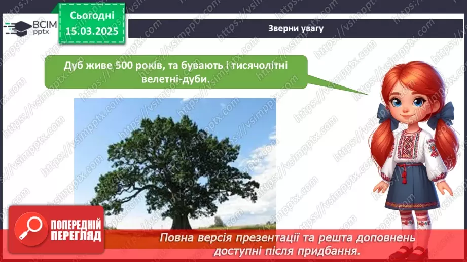 №079 - Царство рослин. Казка про маленького дубка. Як росте дуб9 №079 - Царство рослин. Казка про маленького дубка. Як росте дуб9