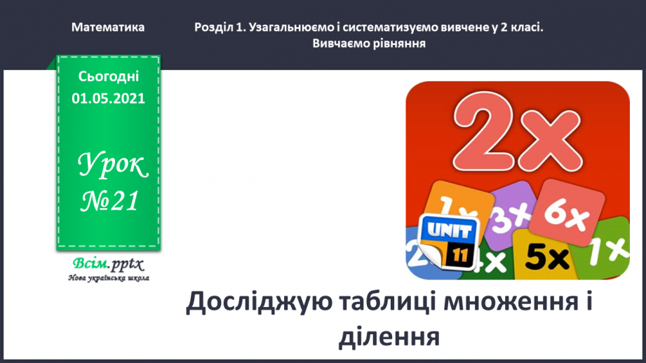 №021 - Досліджую таблиці множення і ділення0 №021 - Досліджую таблиці множення і ділення0