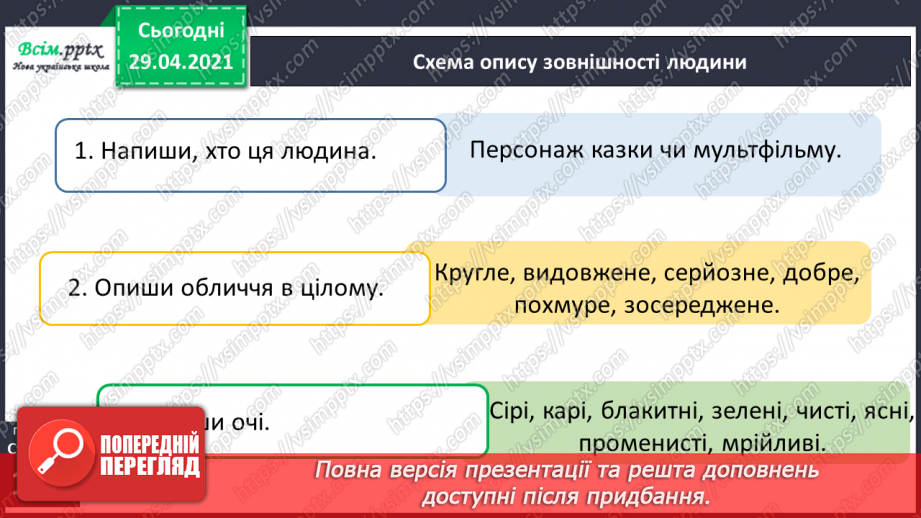 №158 - Розвиток мовлення. Опис зовнішності людини.14