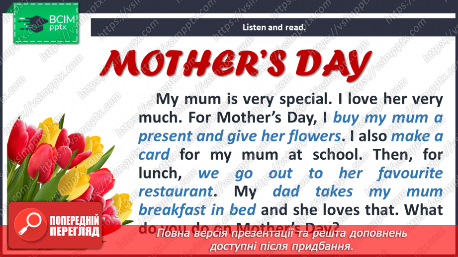 №085 - Sports day. Festivals. Mother’s Day.5 №085 - Sports day. Festivals. Mother’s Day.5