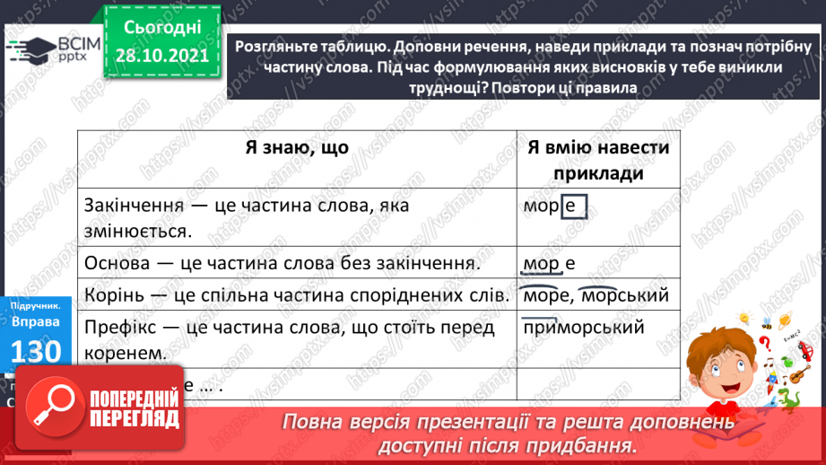 №044-45 - Узагальнення вивченого про будову слова  Мої навчальні досягнення.9