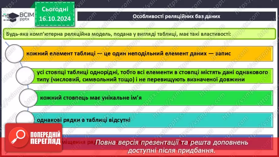№18 - Реляційні бази даних, їхні об’єкти. Практична робота №5. Створення таблиць у реляційній базі даних.7