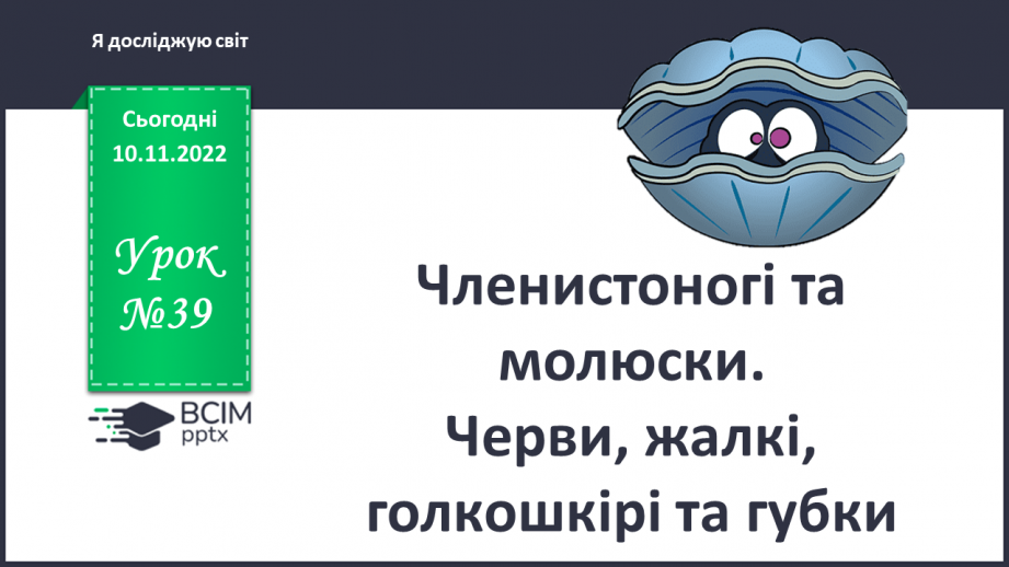 №039 - Членистоногі та молюски. Черви, жалкі, голкошкірі та губки.0