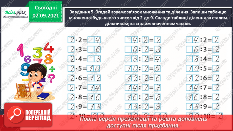 №019 - Узагальнюємо способи складання таблиць множення і ділення17 №019 - Узагальнюємо способи складання таблиць множення і ділення17