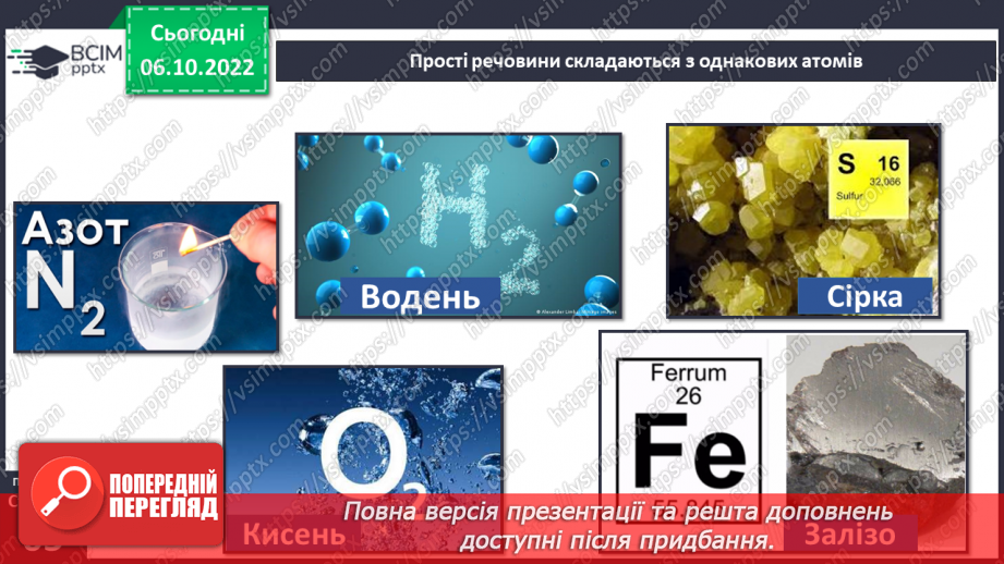 №16 - Що таке елемент. Склад молекул та класифікація речовин.16
