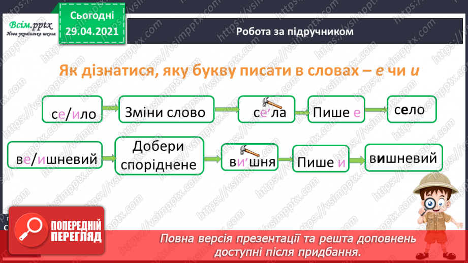 №021 - Наголошені і ненаголошені голосні Правильно пишу. Орфограма. Робота з орфографічним словником6