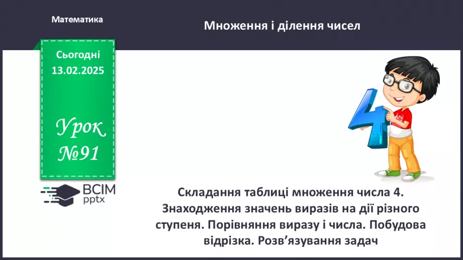 №091 - Складання таблиці множення числа 4. Знаходження значень виразів на дії різного ступеня.0 №091 - Складання таблиці множення числа 4. Знаходження значень виразів на дії різного ступеня.0