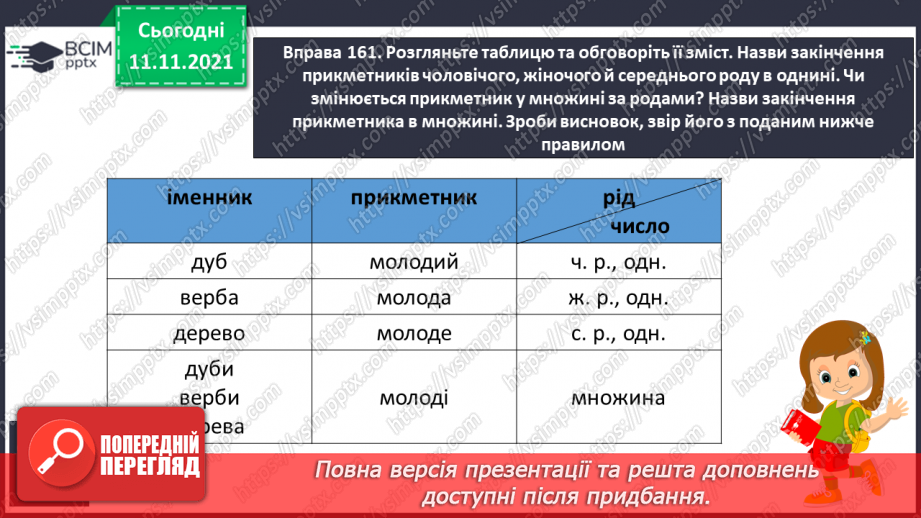 №045 - Змінювання прикметників у сполученні з іменниками за родами, числами й відмінками. Початкова форма прикметника6