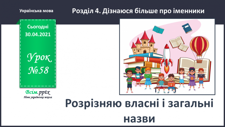 №058 - Розрізняю власні і загальні назви0