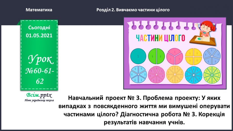 №060-62 - Навчальний проект № 3. Діагностична робота № 3. Корекція результатів навчання учнів0 №060-62 - Навчальний проект № 3. Діагностична робота № 3. Корекція результатів навчання учнів0