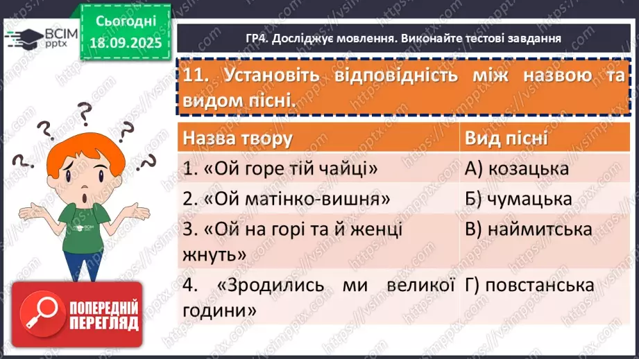 №09 - П/О. ГР1, ГР2, ГР3, ГР4. Підсумок з теми «Вступ. Пісенна лірика».24 №09 - П/О. ГР1, ГР2, ГР3, ГР4. Підсумок з теми «Вступ. Пісенна лірика».24