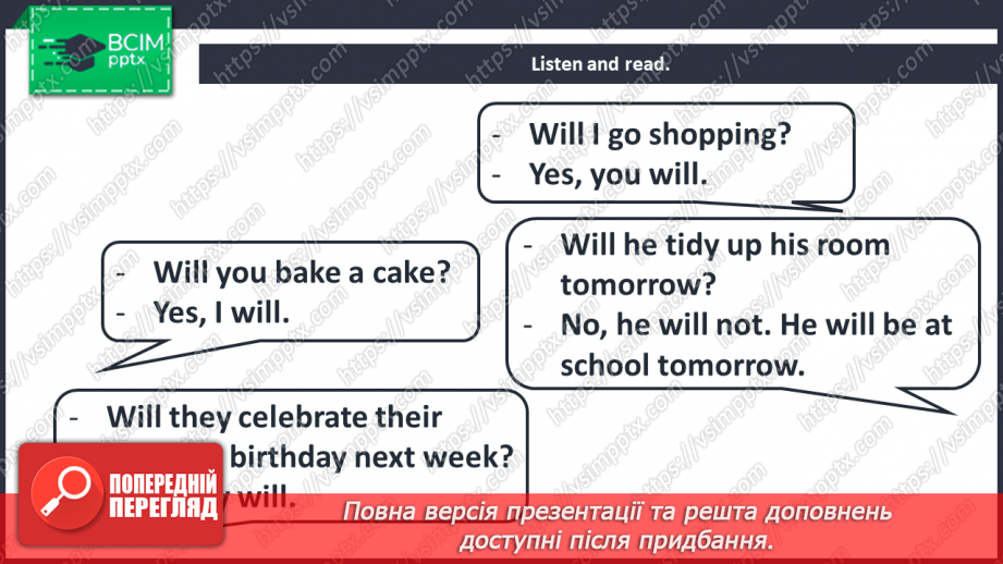 №038 - Let’s celebrate! “Will you/he/she/we/they go to  … tomorrow?”, “Yes, you/he/she/we/they will”, “No, you/he/she/we/they will not”11 №038 - Let’s celebrate! “Will you/he/she/we/they go to  … tomorrow?”, “Yes, you/he/she/we/they will”, “No, you/he/she/we/they will not”11