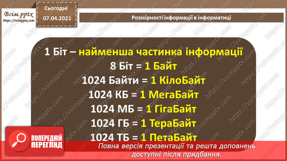 №02 - Кодування символів.  Двійкове кодування. Одиниці вимірювання довжини двійкового коду.14