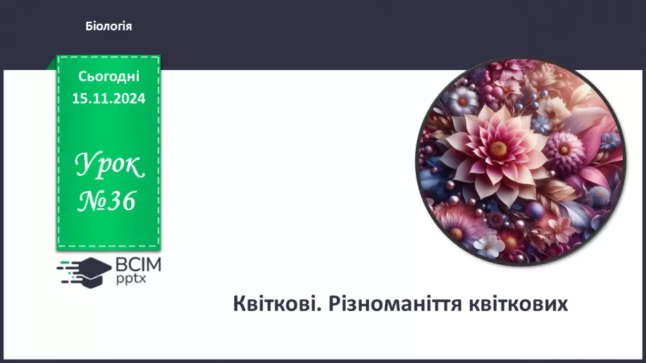 №36 - Квіткові. Різноманіття квіткових.0 №36 - Квіткові. Різноманіття квіткових.0