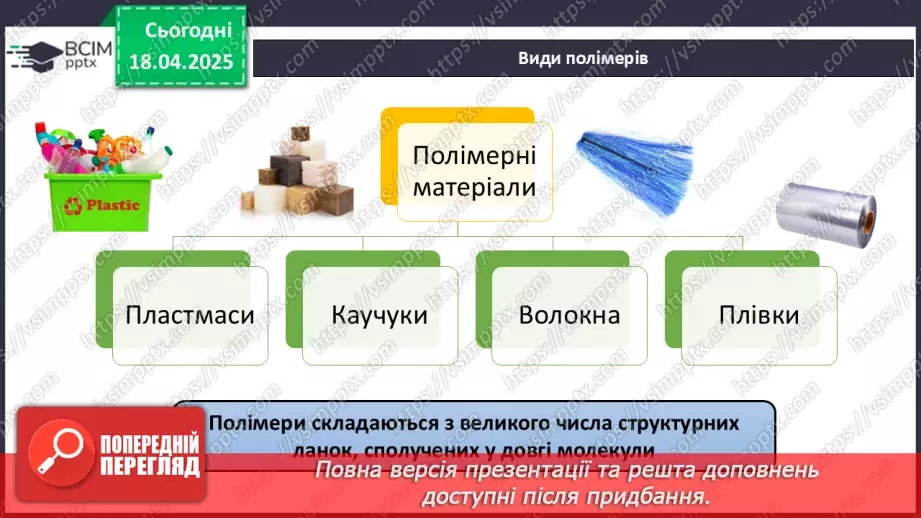 №31 - Високомолекулярні сполуки. Полімерні матеріали. Пластмаси12 №31 - Високомолекулярні сполуки. Полімерні матеріали. Пластмаси12