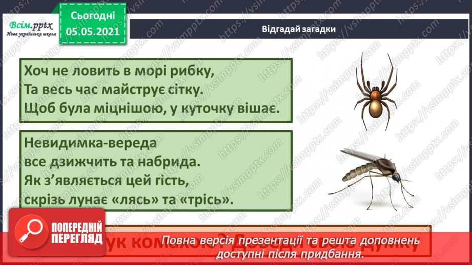 №041 - Різноманітність тварин у природі. Комахи21 №041 - Різноманітність тварин у природі. Комахи21
