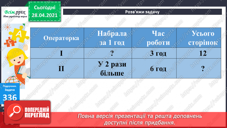 №037 - Задачі з величинами: продуктивність, час роботи, виконана робота. Задачі з буквеними даними.20