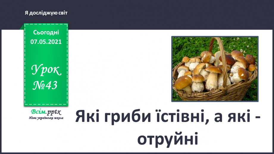 №043 - Які їстівні гриби, а яка – отруйні0 №043 - Які їстівні гриби, а яка – отруйні0