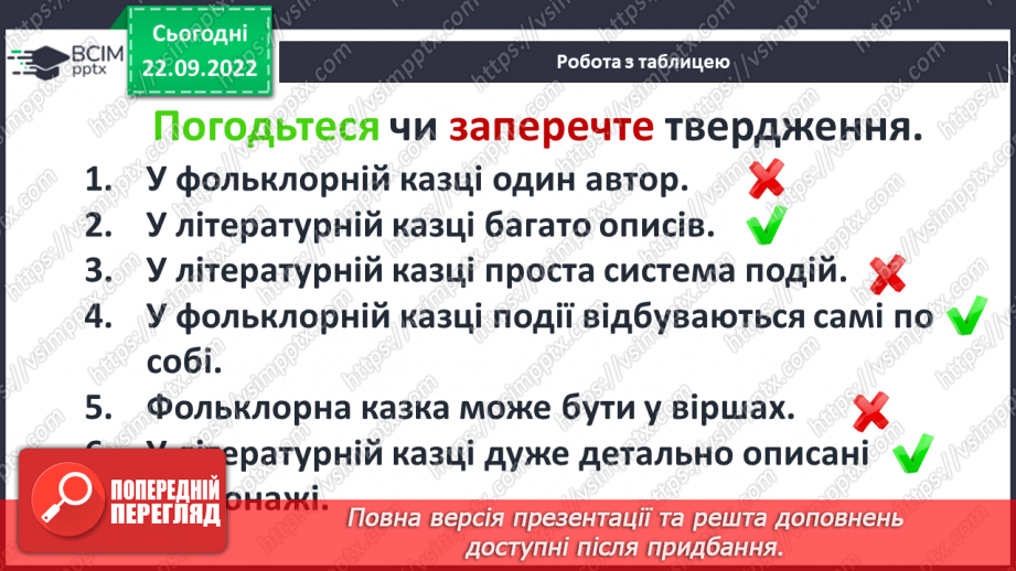 №12 - Літературна казка та її ознаки. Подібності й відмінності від народної казки.14