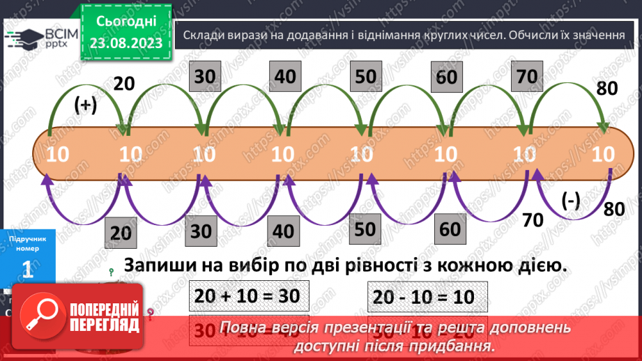 №002 - Порозрядне додавання і віднімання чисел в межах 100.7