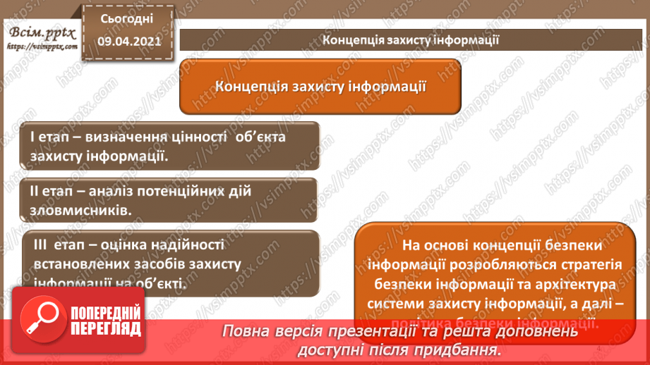 №06 - Об'єкти захисту. Види заходів протидії загрозам безпеки. Переваги та недоліки різних видів заходів захисту.3