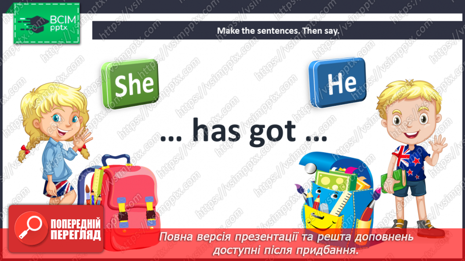 №003 - Starter. Hello again! “He/she has got …”7