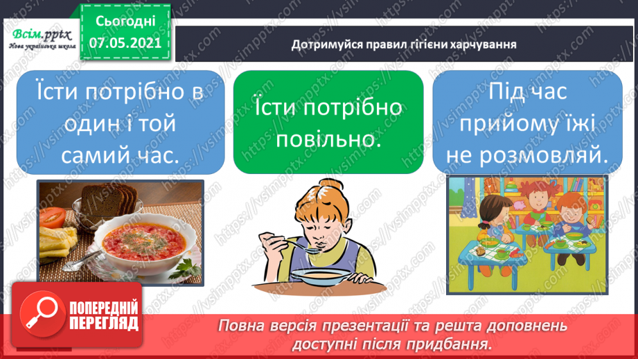 №059 - Збереження органів травлення. Правила споживання їжі19