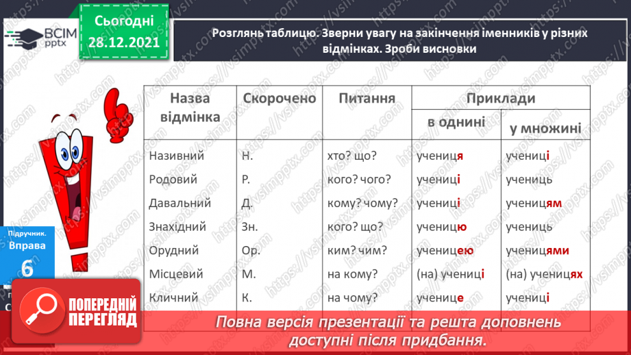 №060 - Навчаюся змінювати іменники за числами і відмінками.6