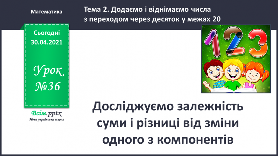 №036 - Досліджуємо залежність суми і різниці від зміни одного з компонентів0