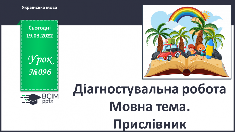 №096 - Діагностувальна робота. Мовна тема. Прислівник.0