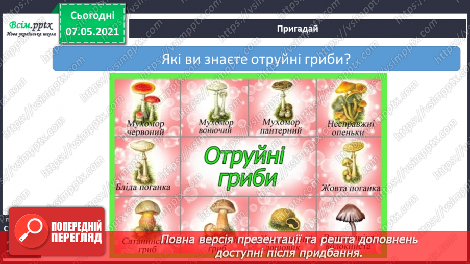 №043 - Які їстівні гриби, а яка – отруйні11 №043 - Які їстівні гриби, а яка – отруйні11