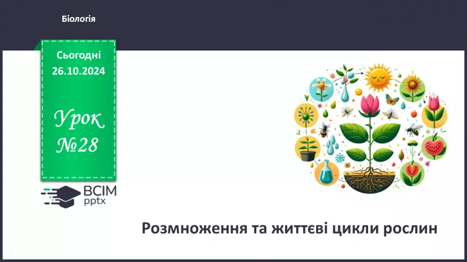 №28 - Розмноження та життєві цикли рослин.0 №28 - Розмноження та життєві цикли рослин.0