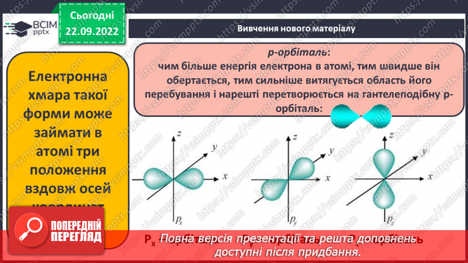 №12 - Стан електронів в атомі. Електронні орбіталі. Енергетичні рівні.11