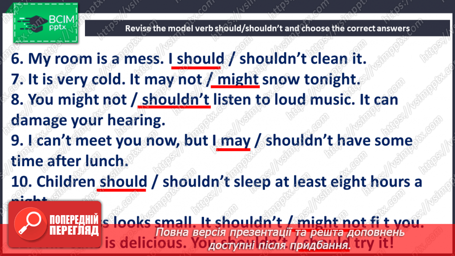 №028 - Grammar. Modal Verbs ‘should’, ‘may’, ‘might’21