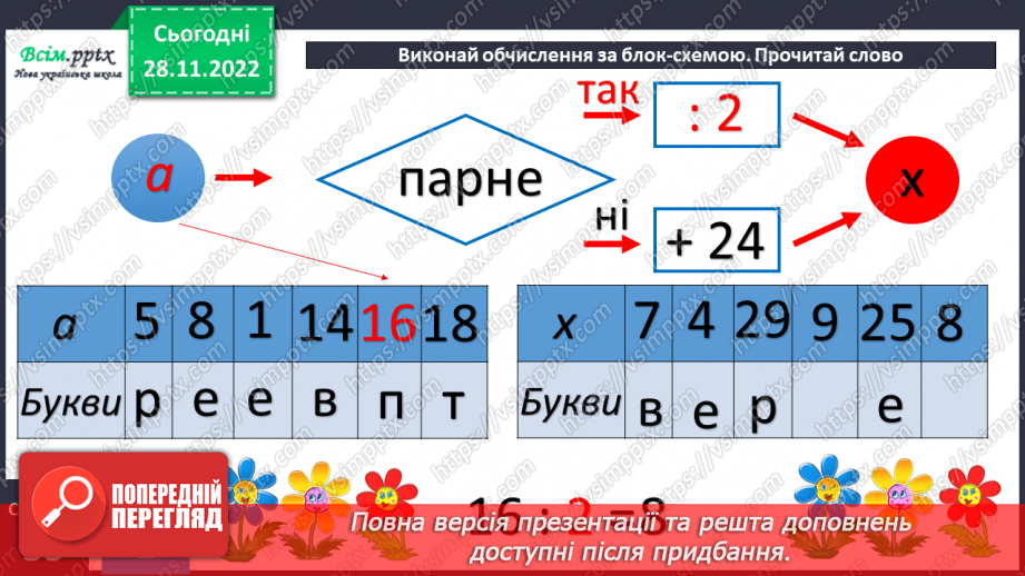 №057 - Таблиця ділення на 2. Задачі на ділення.36