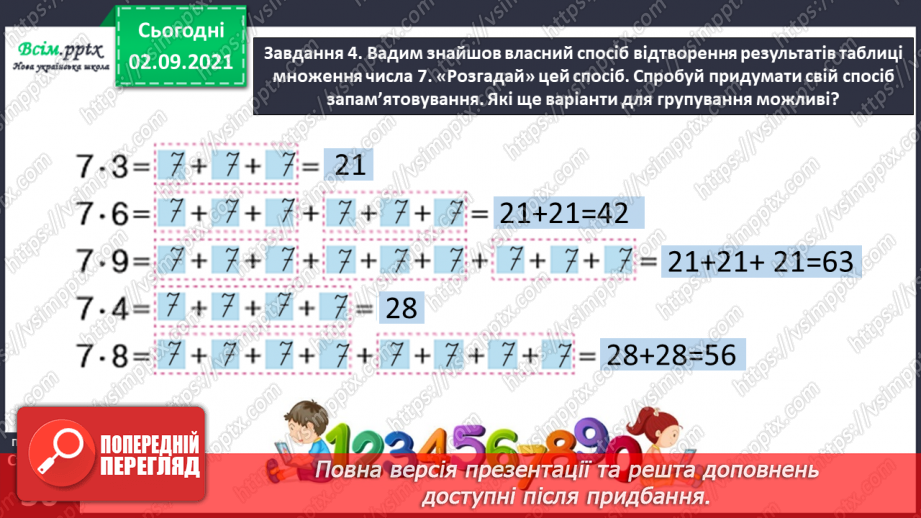 №019 - Узагальнюємо способи складання таблиць множення і ділення29 №019 - Узагальнюємо способи складання таблиць множення і ділення29