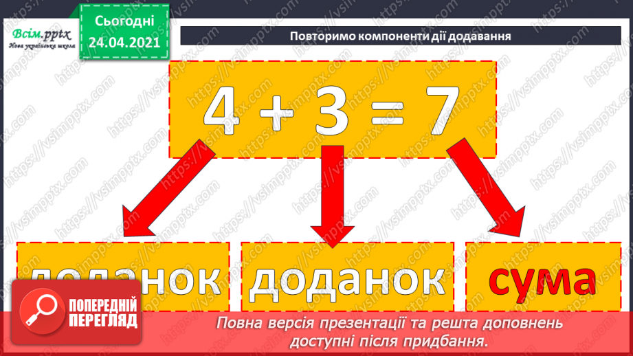 №003 - Назви чисел при додаванні і відніманні. Числові рівності і нерівності. Задачі на різницеве порівняння.14