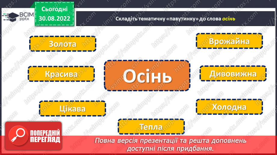 №011 - Осінь-чарівниця вже прийшла до нас. За Василем Сухомлинським «Як починається осінь». Заголовок тексту. Поняття про абзац. (с. 13)12