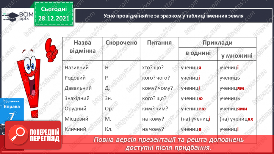 №060 - Навчаюся змінювати іменники за числами і відмінками.8