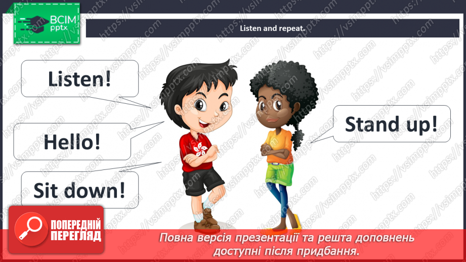 №002 - Introduction. Classroom instructions. “Say ‘Hello’!”, “Stand up!”, “Sit down!”, “Listen!”, “Sing!”6